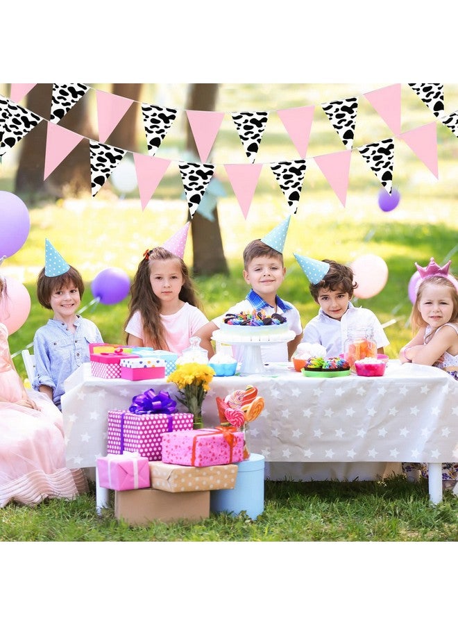 Boao 5 Pcs Cow Print Pennant Banners, Cow Print Pennant Banner Birthday Party Supplies for Western Cowboy Theme Decoration Baby Shower Animal Theme Party Holiday Decor, 7.4 x 10.8 Inch(Sweet) - Image 3