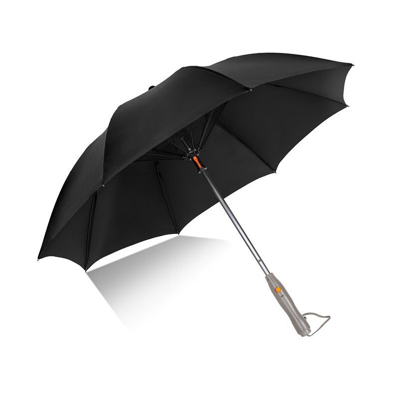 Portable Cooling Umbrella with Built-in Fan & Mist Spray – UV Protection UPF 50 + Semi-Automatic Golf Umbrella for Adults - Image 1