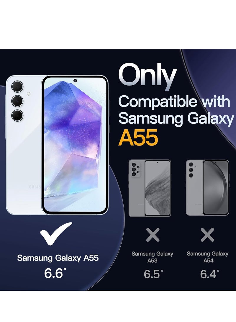 بورتوني غطاء حماية لهاتف سامسونج جالاكسي A55، حامل مغناطيسي للسيارة، حامل حامل من السيليكون الممتاز، حزام يد أفقي عمودي لهاتف سامسونج جالاكسي A55 - Image 2