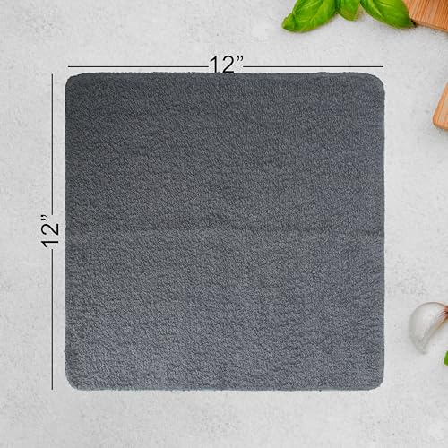 Textila Terry Washcloths – 12x12 Inches – Pack of 10 – Grey & White – Highly Absorbent, Soft Feel and Multipurpose Cotton Wash Cloths for Everyday Use - Image 3