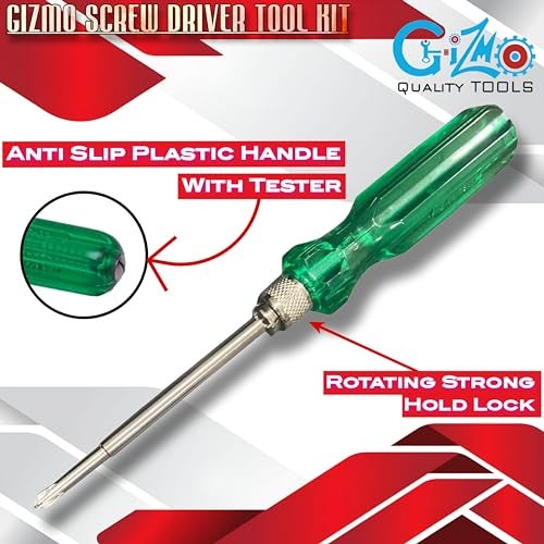 GIZMO Screw Driver Tool Set Kit 5 Piece, Multi Purpose Tools Screwdriver With Tester, Screwdriver Set, Screwdriver Set For Home, Screwdrivers 2 Pieces Slotted, 1 Piece Poker & 2 Pieces Phillips Point - Image 4