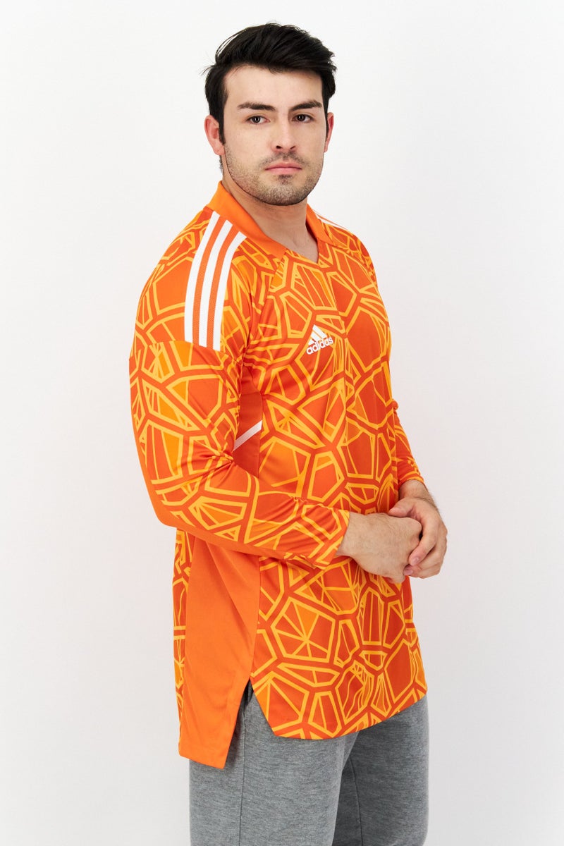Adidas Men Sportswear Fit Long Sleeve Training Jersey, Orange Combo - Image 2