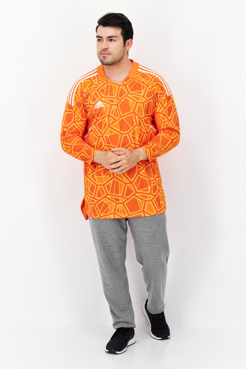 Adidas Men Sportswear Fit Long Sleeve Training Jersey, Orange Combo - Image 4