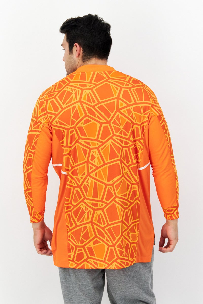 Adidas Men Sportswear Fit Long Sleeve Training Jersey, Orange Combo - Image 3