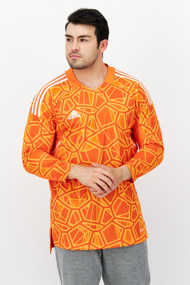 Adidas Men Sportswear Fit Long Sleeve Training Jersey, Orange Combo - Image 1