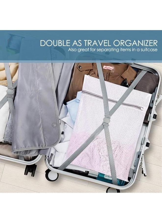 3 Pieces Coarse Mesh Laundry Net Bag Delicates Underwear Washing Net Wash Bag 3 Size: 50*60cm, 40*50cm1 30*40cm