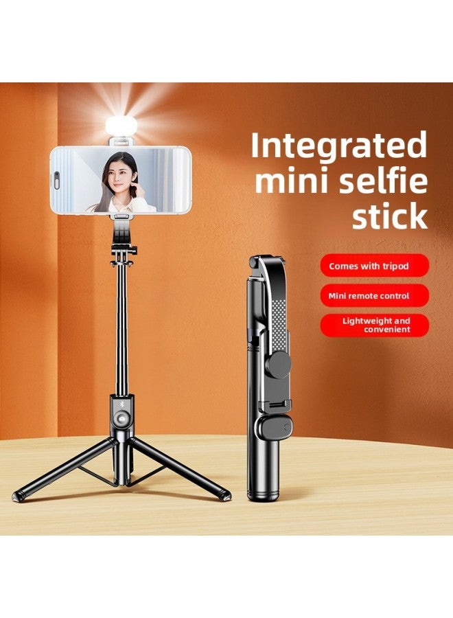 Loquat Lengthened 140cm Selfie Stick Tripod Handheld Portable 360-degree Rotating Bracket Bluetooth Remote Control Live Stand-Color:Z130s Single Mini Lamp Powder  - Image 2