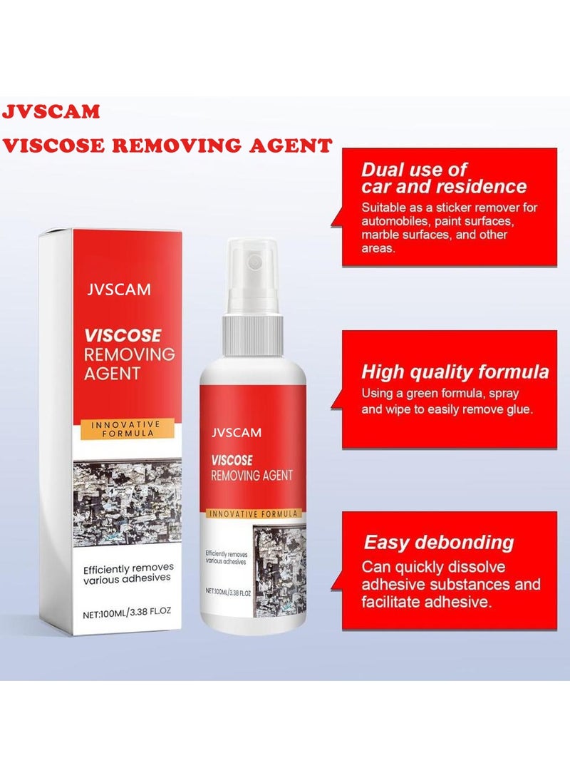 جفكام محسن لاصق متعدد الاستخدامات، مزيل لاصق السيارات، منظف للملصقات والغراء ثنائي الجانب، للاستخدام على السيارات والزجاج والبلاستيك والمعادن، مزيل لاصق متعدد الوظائف (100 مل) - Image 4