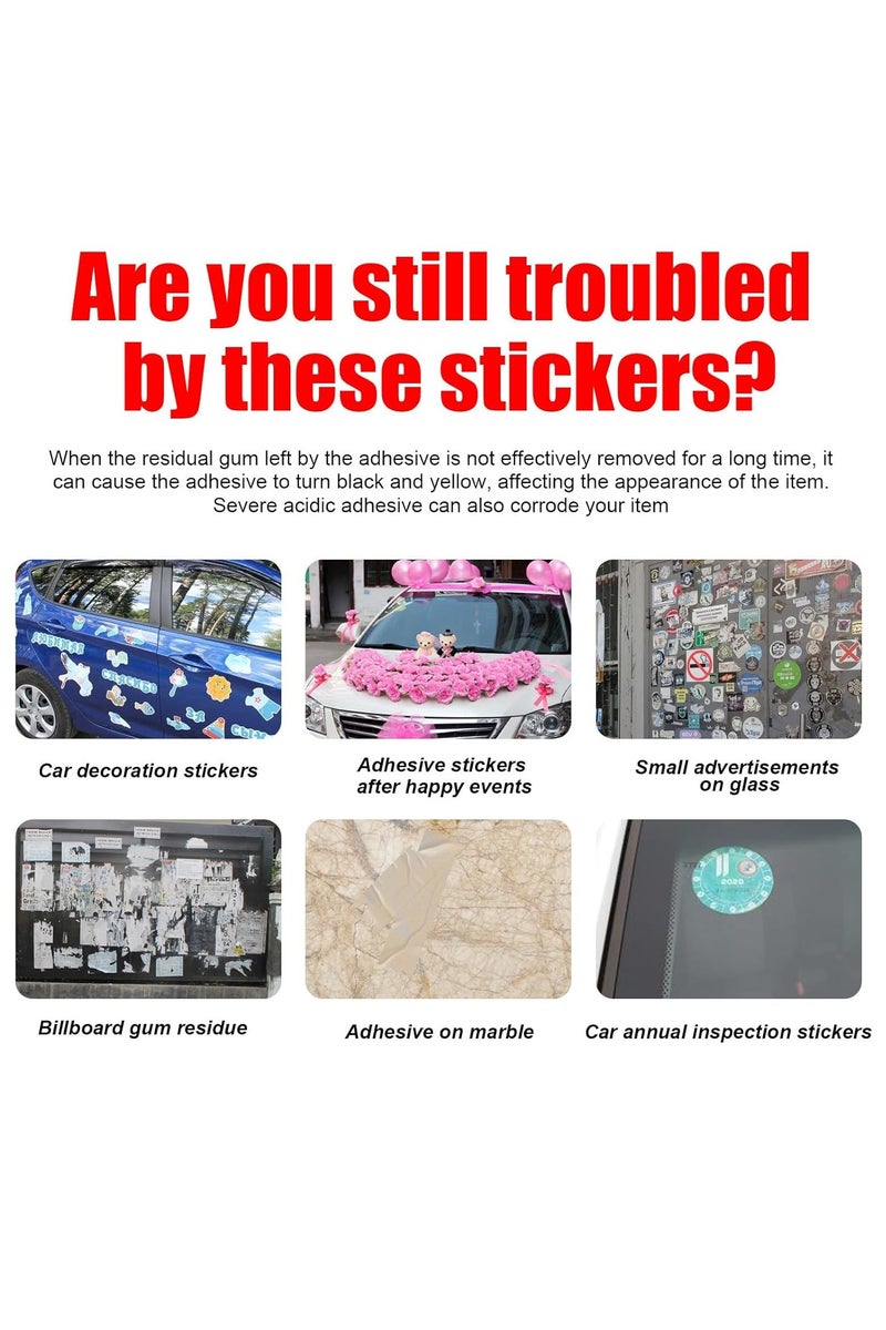 جفكام محسن لاصق متعدد الاستخدامات، مزيل لاصق السيارات، منظف للملصقات والغراء ثنائي الجانب، للاستخدام على السيارات والزجاج والبلاستيك والمعادن، مزيل لاصق متعدد الوظائف (100 مل) - Image 2
