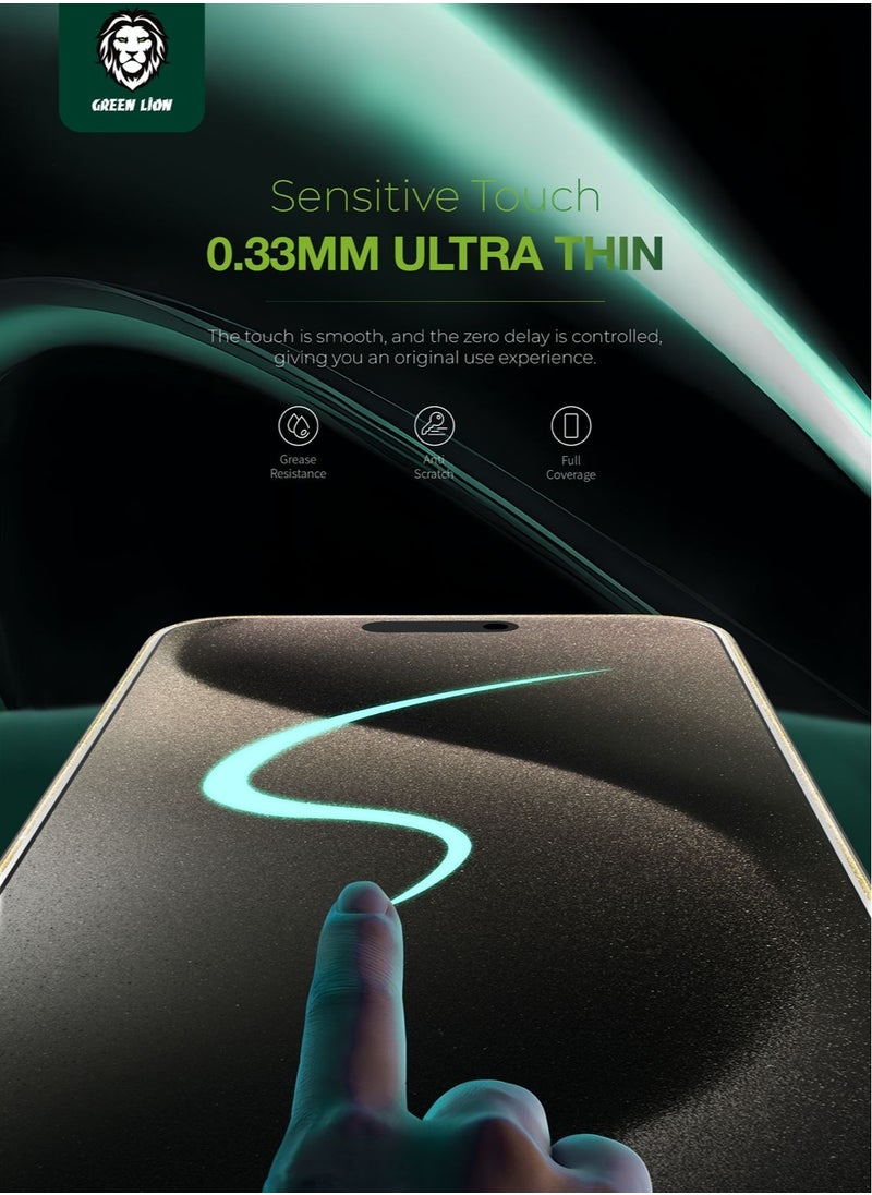GREEN LION - 3D Glitter Curved Screen Protector 9H Hardness No Bubbles Sensitive Touch Ultra Thin Shutterproof Protection  Anti Scratch Full Coverage - Titanium - Image 1