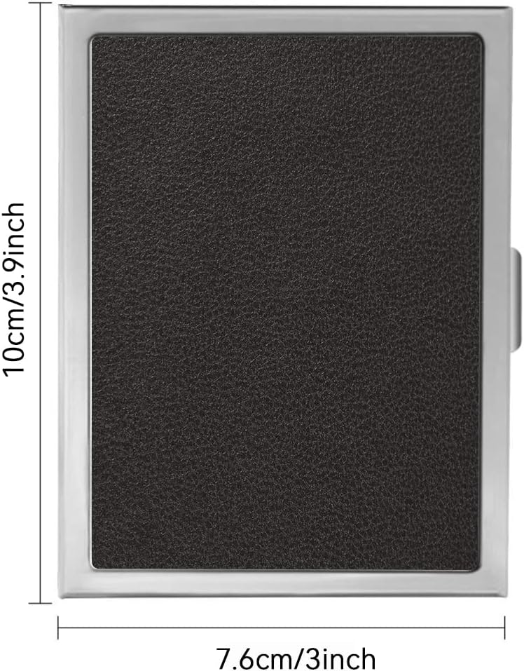 SteelFever Stainless Steel Extra Slim Cigarette Case Metal Cigarette Holder Case for 100's and 84's (Black (Concave)) - Image 2