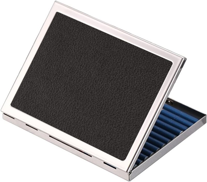 SteelFever Stainless Steel Extra Slim Cigarette Case Metal Cigarette Holder Case for 100's and 84's (Black (Concave)) - Image 3