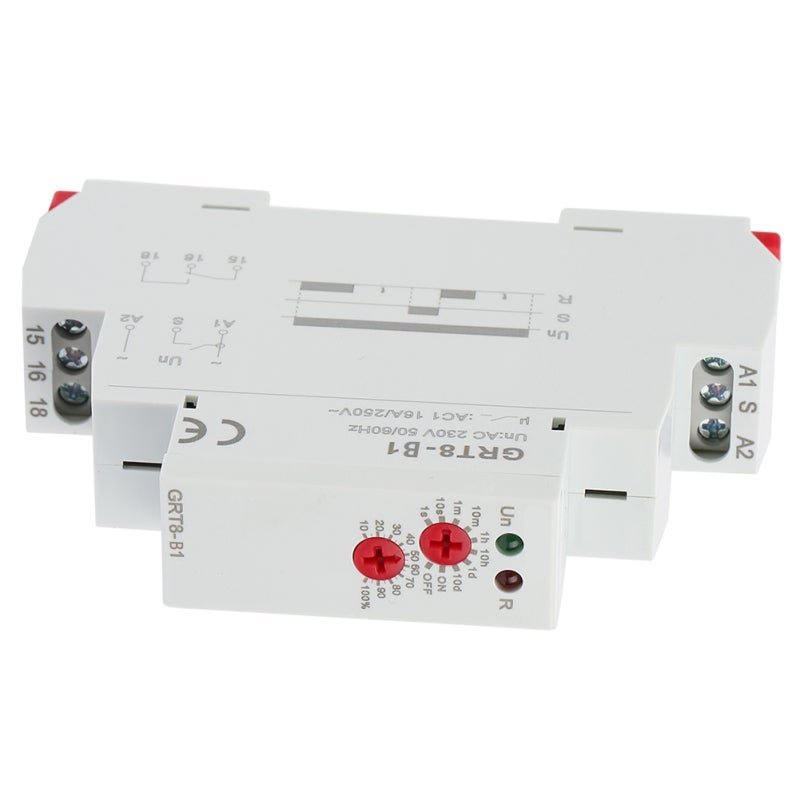 GEYA Power-Off Delay Relay AC 220V 0.1s-10Days Wide Range - Knob Adjustable Setting LED Status Indication Din Rail Mount Delay Relay for Industrial Electrical Control - Image 4