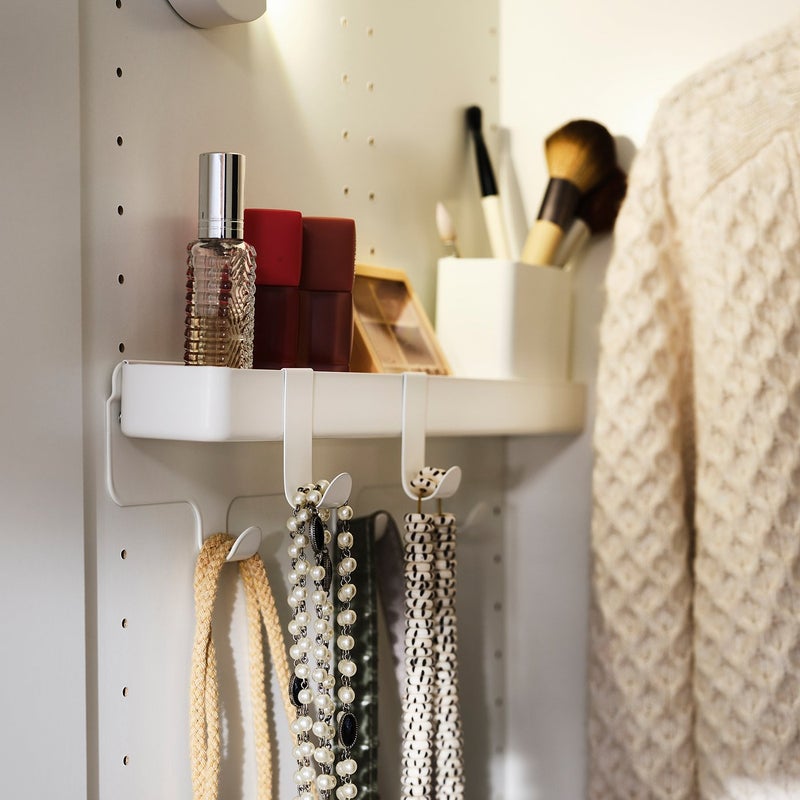 Baitique Hook Rack with Shelf and Container, White, 36.5x6.8x13 cm - Image 3