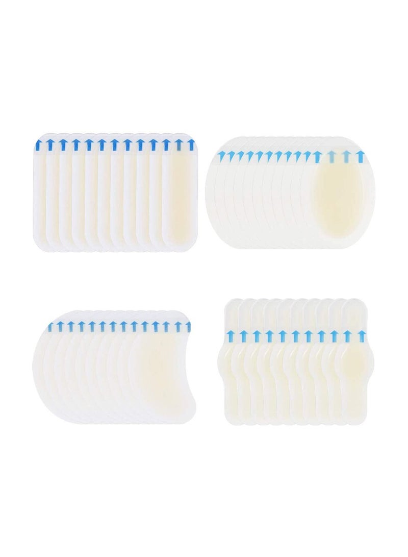 SYOSI 40 Pack Plasters Bandages Gel Blister Pads Hydrocolloid Blister Cushion New Material Blister Prevention Gel Blister Treatment Patch for Feet Toes Heels Protector and Guard Skin - Image 1