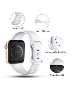 ماركة غير محددة Bands Compatible with Apple Watch 41mm 40mm 38mm, Replacement Soft Silicone Strap for iWatch Ultra/Ultra 2 Series SE SE2 9 8 7 6 5 4 3 2 1  - Image 3