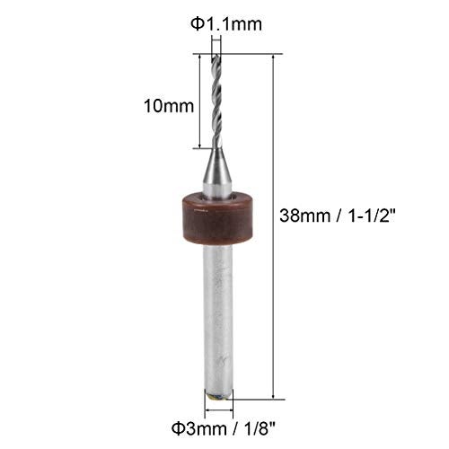 uxcell PCB Drill Bits 1.1mm Tungsten Carbide Rotary Tool Jewelry CNC Engraving Print Circuit Board Micro Drill Bits 1/8 Inch Shank 10 Pcs - Image 2