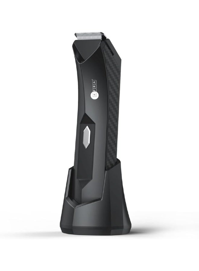 عفرا ماكينة تشذيب شعر الجسم | رأس قص نانو سيراميك | مقاومة للماء بالكامل | للاستخدام الجاف والرطب | شاشة رقمية ذكية | بطارية ٦٠٠ مللي أمبير/ساعة | شحن USB | مقاومة للماء IPX7 | ضمان لمدة عام | AF-0600HTBK - Image 1