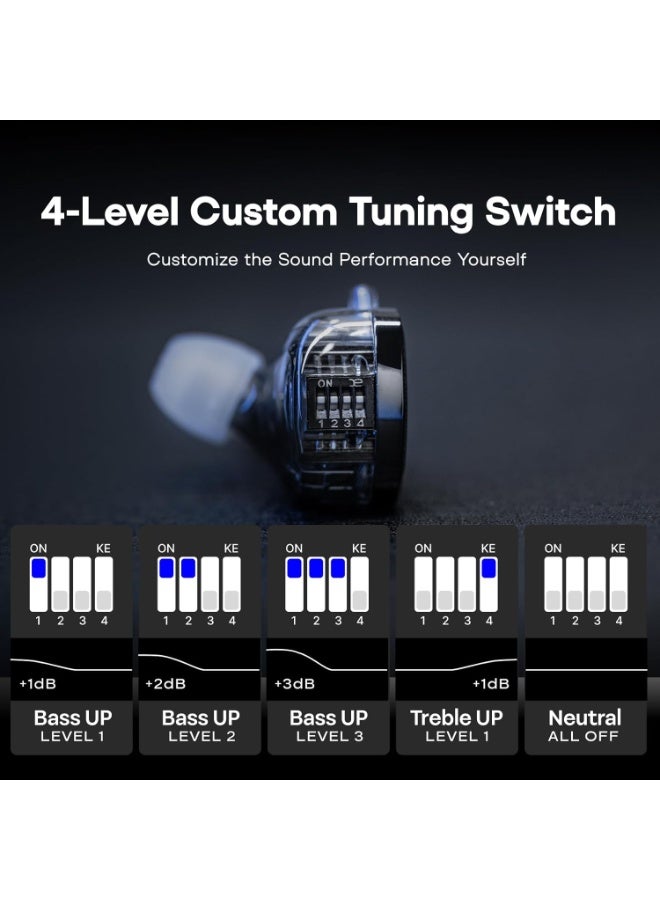 KZ ZS10 PRO 2 In Ear Monitor IEM, 1DD+4BA Hybrid Wired Earbuds, with 4-Level Tuning Switch, 3-Way Crossover Gaming Earbuds, Silver-plated IEM Cable for Musician Audiophile  and Gamers(With Mic) - Image 5