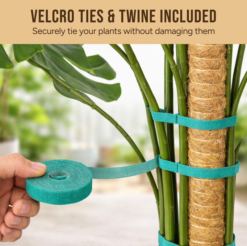 Craft911 Moss Pole Monstera Plant Support â€“ 2 Pack 28â€ Bendable Moss Pole Monstera Plant Support, Plant Stakes for Indoor Plants, Tall Plant Sticks Support for Climbing Plants - Image 3