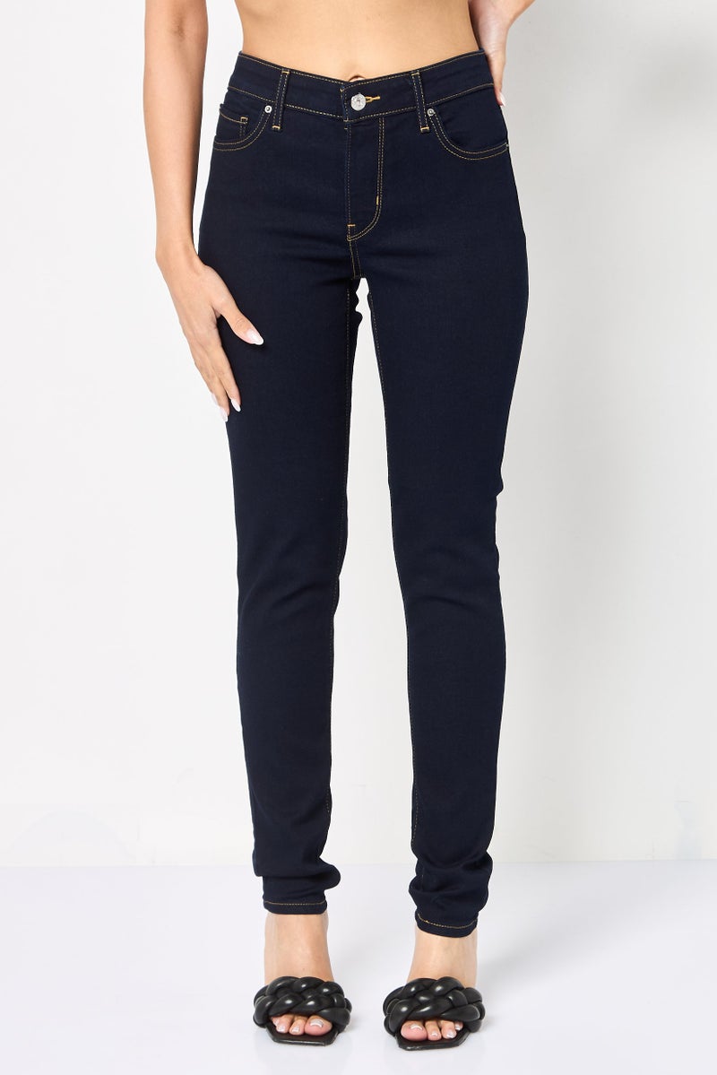 Levi's Women Skinny Fit Solid Stretchable Jeans, Navy Blue - Image 1
