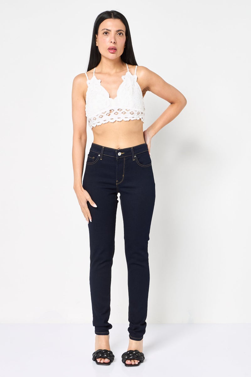 Levi's Women Skinny Fit Solid Stretchable Jeans, Navy Blue - Image 2