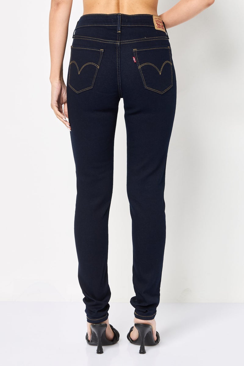 Levi's Women Skinny Fit Solid Stretchable Jeans, Navy Blue - Image 4