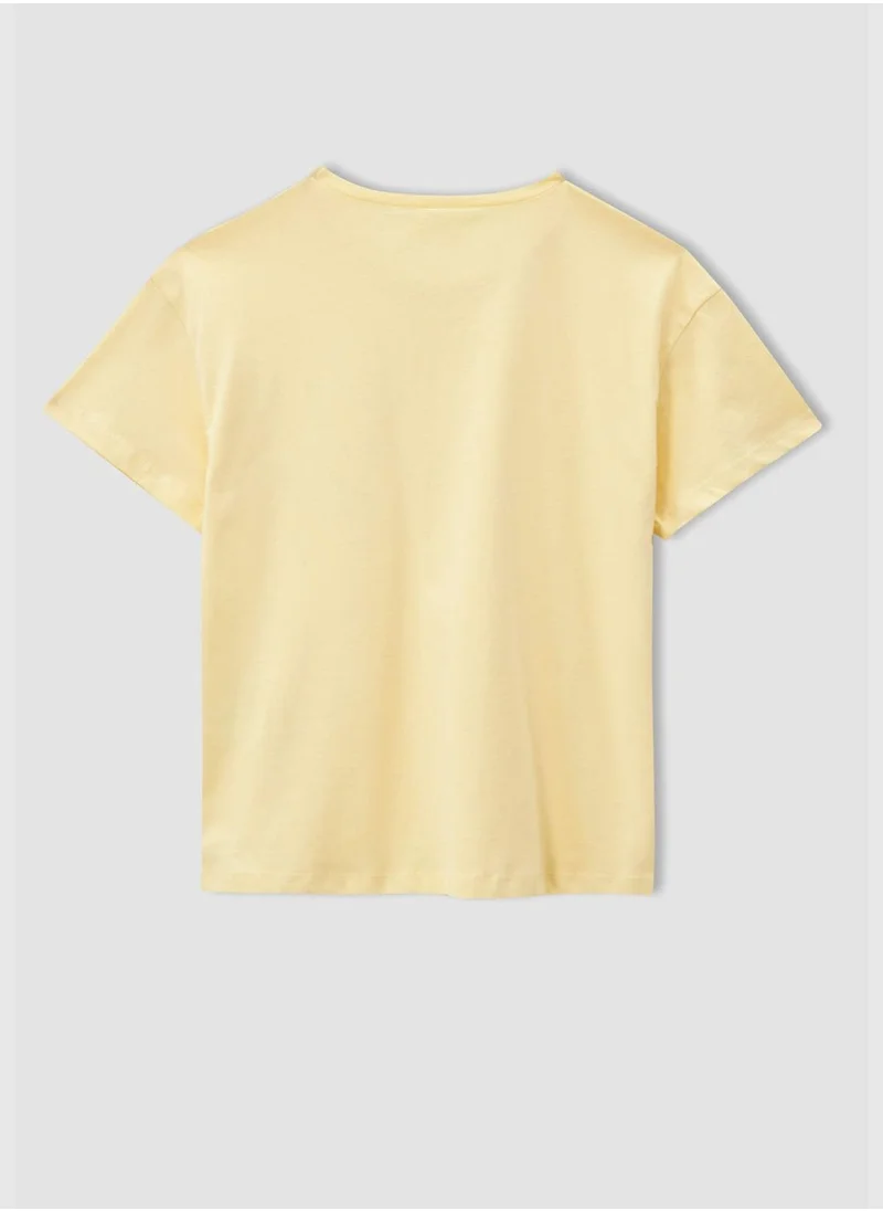 DeFacto Oversize Fit Lemon Print Short Sleeve Tshirt