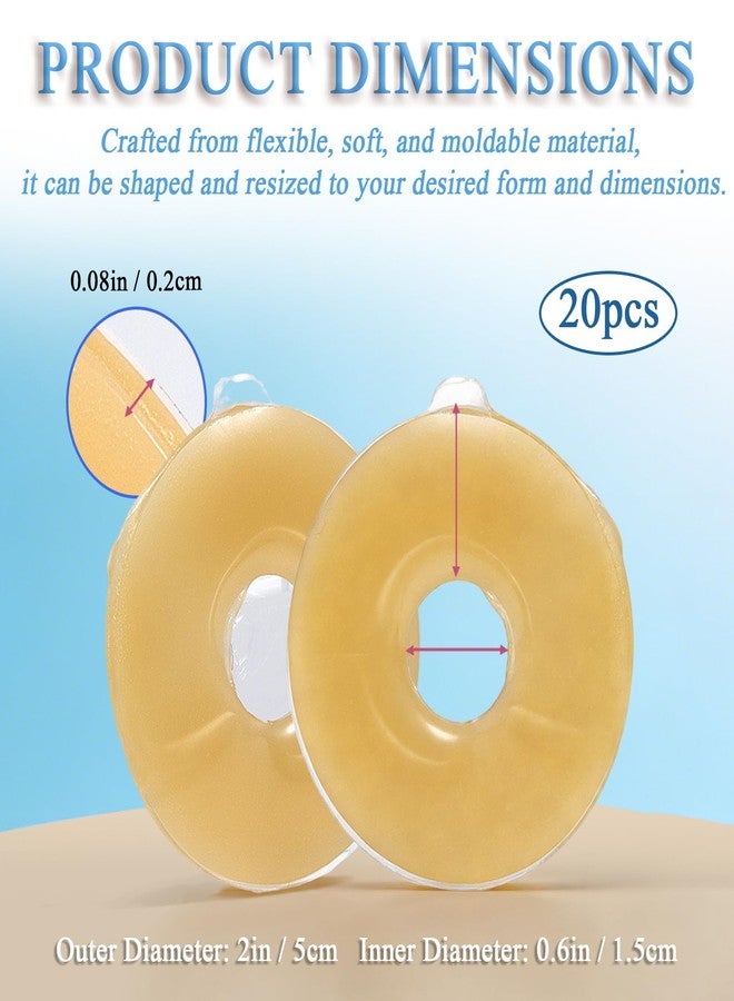 QCWN 20PCS Ostomy Barrier Rings 50mm 2mm Thickness Moldable Stoma Sealing Ring Hydrocolloid Skin Extender for Colostomy Bags Leak Free Ostomy Supplies - Image 2