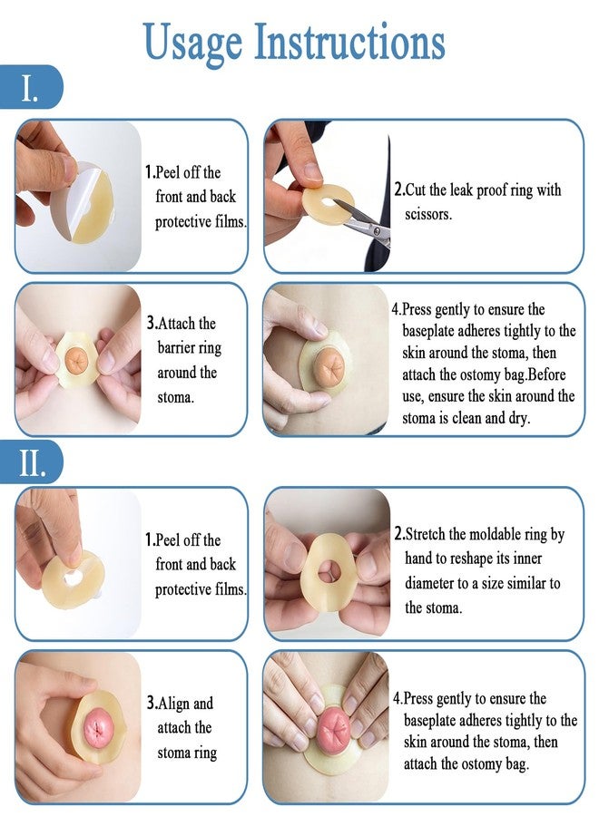 QCWN 20PCS Ostomy Barrier Rings 50mm 2mm Thickness Moldable Stoma Sealing Ring Hydrocolloid Skin Extender for Colostomy Bags Leak Free Ostomy Supplies - Image 5