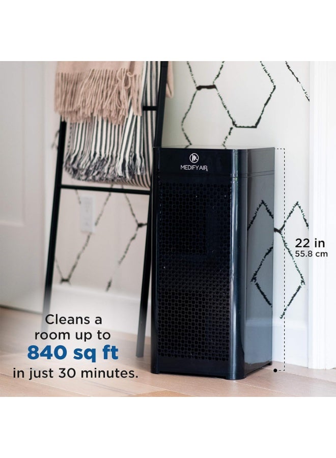 Medify Air Medify MA-40-UV Air Purifier with True HEPA H13 Filter + UV Light | 78 sq. m Coverage | for Allergens, Wildfire Smoke, Smokers, Dust, Odors, Pollen, Pet Dander | Quiet 99.9% Removal to 0.1 Microns | Black, 1-Pack - Image 4