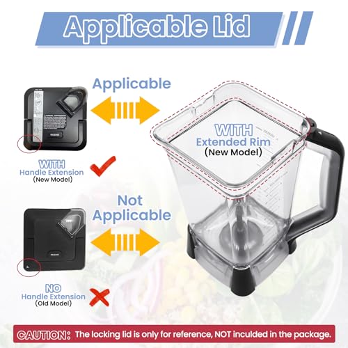 WARDFYT Replacement Pitcher 72 oz XL Compatible with Ninja Blender (New Model) BL610, 72oz Crushing Pitchers Replacement for Ninja BL710WM BL710WMC CO610B CO650B CT610 - Image 4