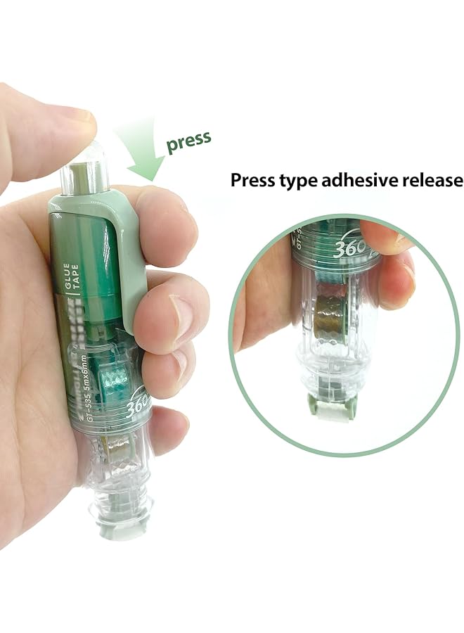 erorex Glue Roller Permanent Adhesive 2 Pcs Double Sided Tape Roller With 4 Pcs Tape Refills Retractable Scrapbooking Glue Tape Roller Adhesive Tape Dispenser Runner For Crafts And Arts Projects - Image 4