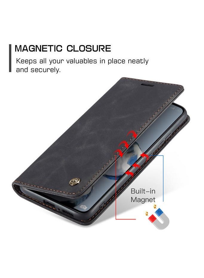 For Xiaomi 12T/12T Pro Flip Case Wallet Protection Leather Cover with Card Holder (Black)