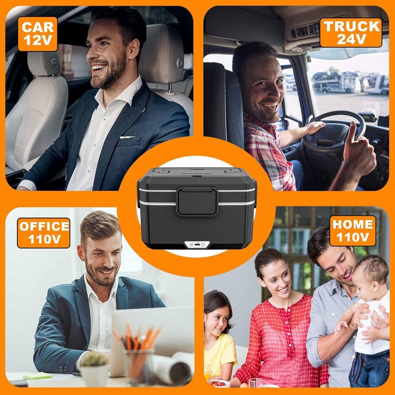 Nifogo Electric Lunch Box for Adults 3,5L 100W Portable Heated Lunch Box for Men 3 in 1 Portable Food Warmer 110V/12V/24V with Removable Stainless Steel Container & Bag - Image 4