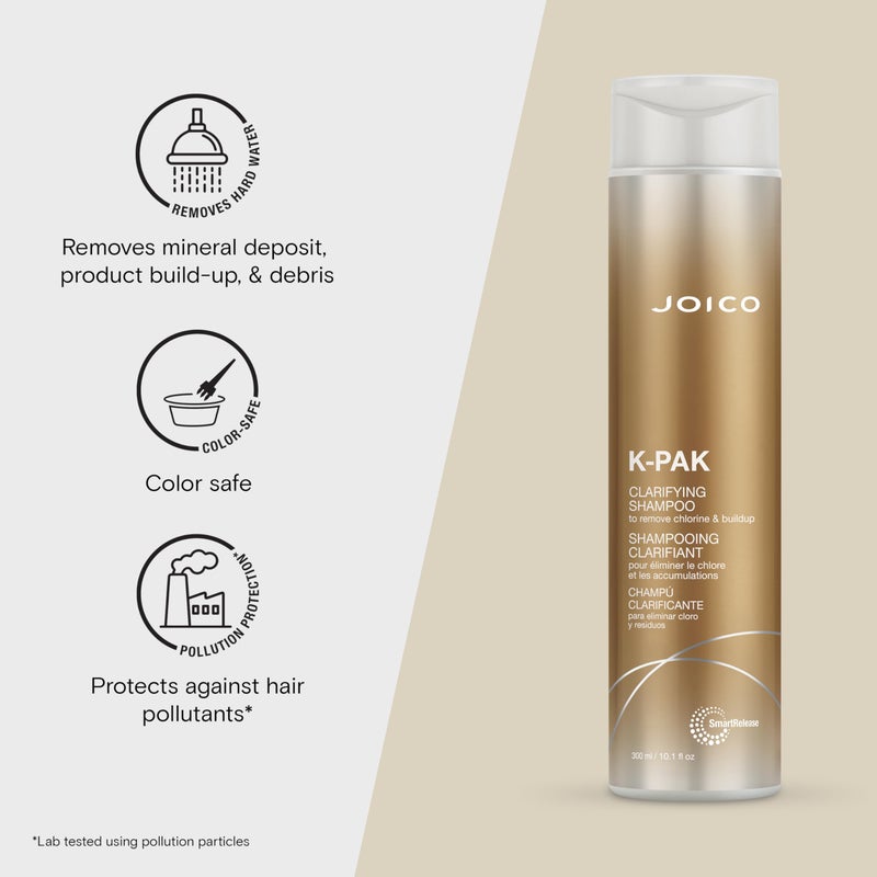 JOICO K-PAK Daily Clarifying Shampoo to Remove Chlorine & Buildup | For Damaged Hair | Repair & Prevent Breakage | Boost Shine | With Keratin & Guajava Fruit Extract | 10.1 Fl Oz - Image 3