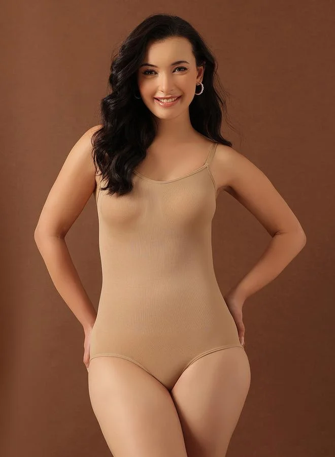 Clovia Beige Seamless Shaping Bodysuit