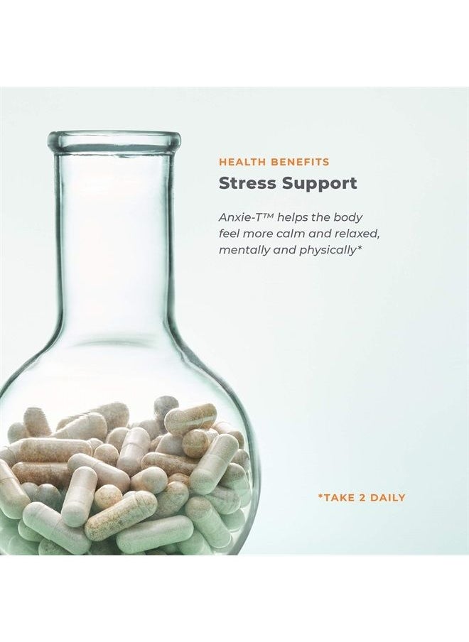 Life Seasons - Anxie-T - Herbal Stress Relief Supplement to Relax and Calm Mind - Contains Ashwagandha, Kava Kava, GABA, L-Theanine - 60 Capsules - Image 1