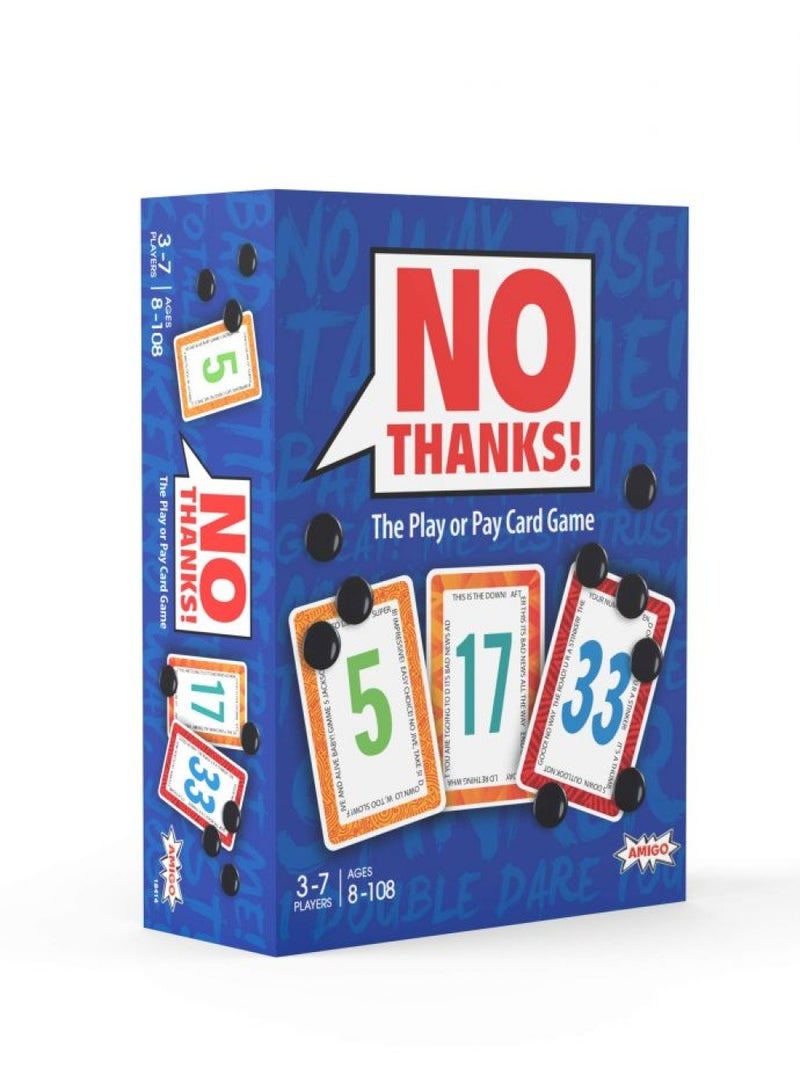 Amigo No Thanks! Classic Strategy Card Game For Parties And Family Game Night– Ages 8+, 3-7 Players  - Image 1