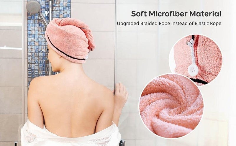 Jaimin Creation Hair Towel Wrap Absorbent Towel Hair-Drying Bathrobe Magic Hair Warp Towel Super Quick-Drying Microfiber Bath Towel Hair Dry Cap Salon Towel (Multicolor)(1pc's) - Image 2