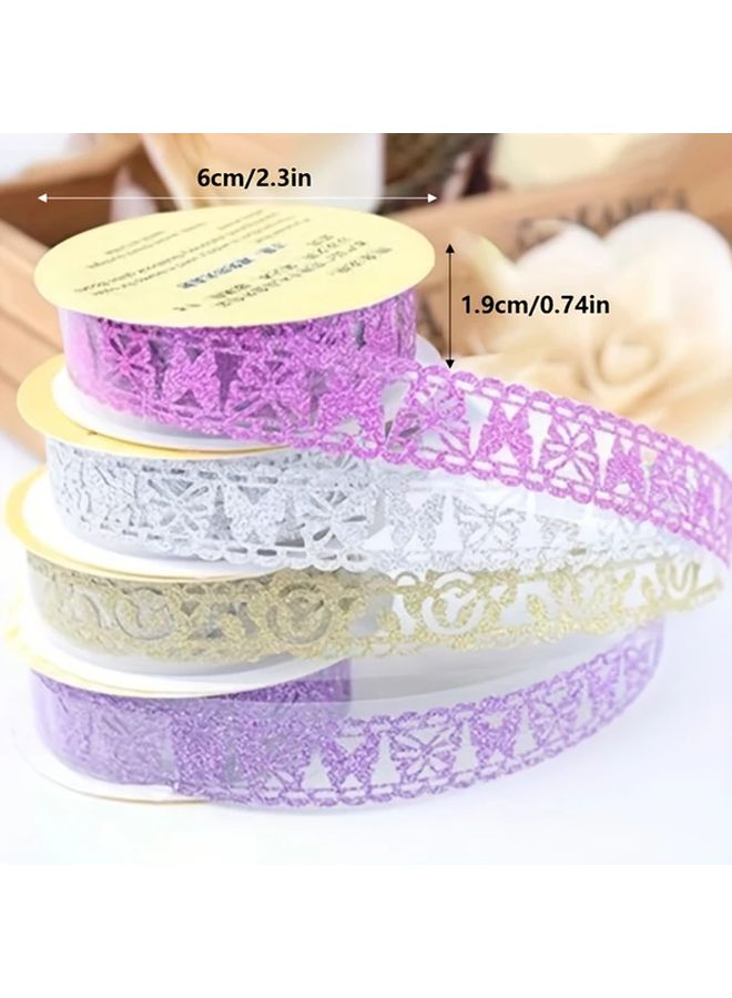 6Pcs Mixed Color Lace Glitter Washi Tape Set PVC Self Adhesive for DIY Crafts Scrapbooking - Image 3