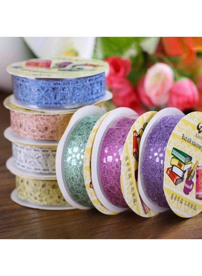 6Pcs Mixed Color Lace Glitter Washi Tape Set PVC Self Adhesive for DIY Crafts Scrapbooking - Image 5