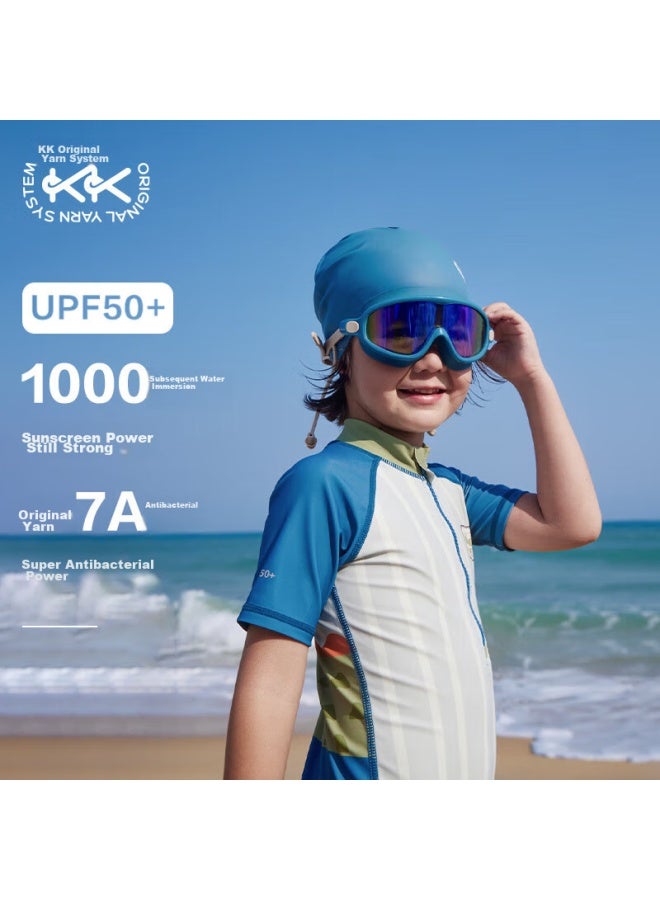 Kocotree Kk Tree Children's One-piece Swimsuit Original Yarn Boys Sunscreen Girls Long Sleeve Antibacterial Chlorine Resistant Swimming Baby Swimwear Summer - Image 1