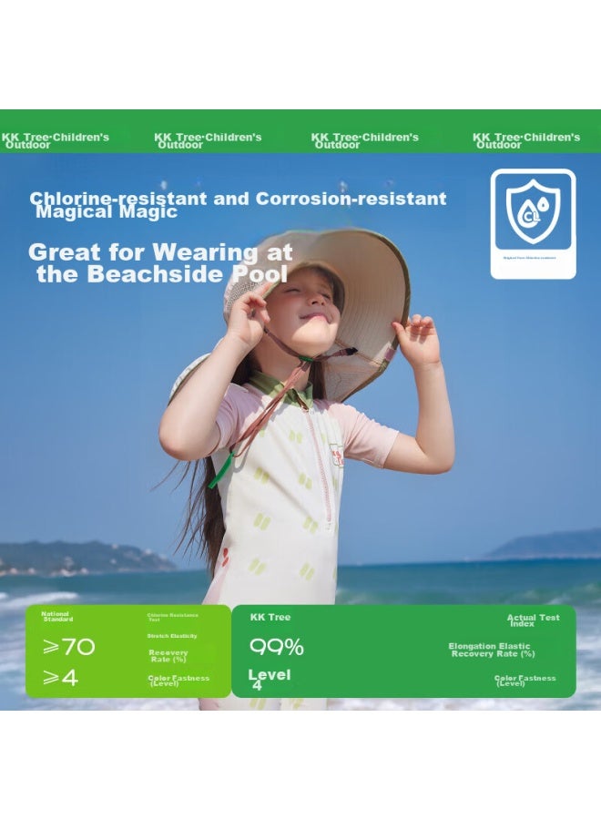 Kocotree Kk Tree Children's One-piece Swimsuit Original Yarn Boys Sunscreen Girls Long Sleeve Antibacterial Chlorine Resistant Swimming Baby Swimwear Summer - Image 5