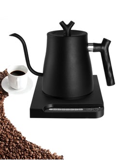 Super ZYouth Electric Gooseneck Kettle 1L 1000W Water Kettle-with Temperature Indicate for Pour-over Coffee & Tea 304 Stainless Steel Coffee and Tea Pot Constant Temperature Coffee Kettle, Black  - Image 1