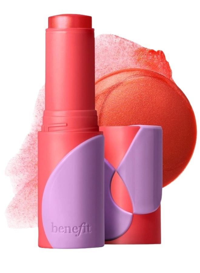 Benefit Juice Stick Dewy Gel Blush – Crystah (Strawberry Pink) 0.28 oz / 8 g | Hydrating Sheer Gel Blush Stick with Dewy Finish, Lightweight Buildable Color - Image 1