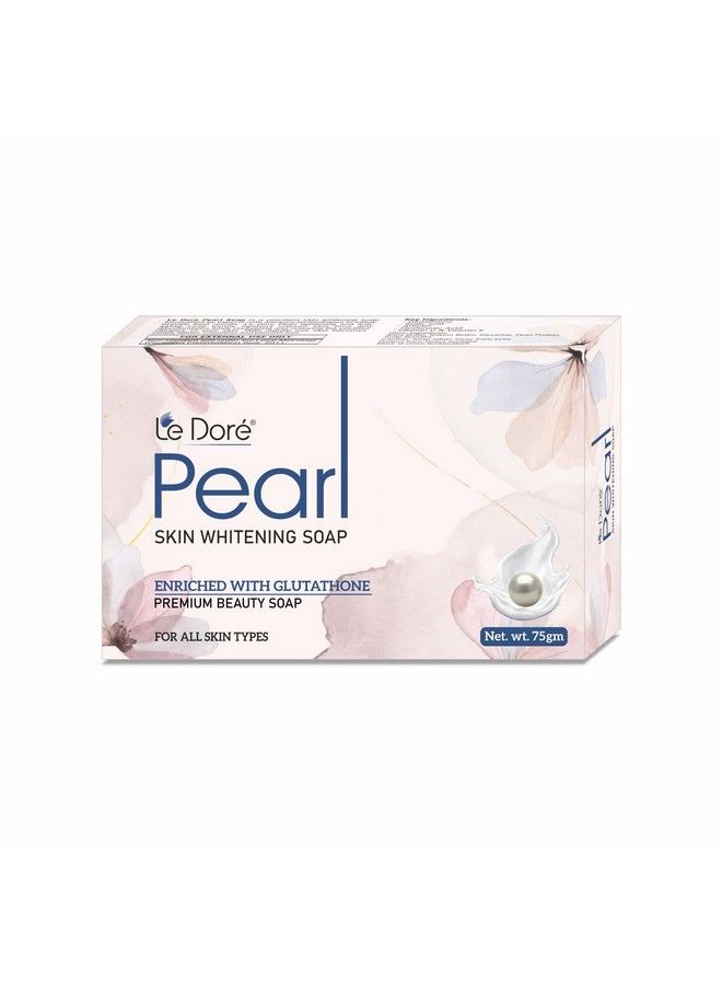 Le Dore Pearl Skin Whitening Soap With Glutathione Kojic Acid Arbutin Vitamin C & E Hyaluronic Acid ; Antiaging ; Dead Skin Removal For All Skin Types (75Gm) - Image 1