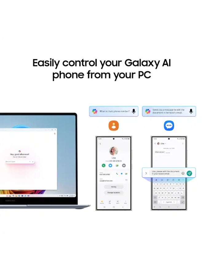 Samsung Galaxy Book4 Edge - Copilot+ PC 16 Laptop - Snapdragon X Elite 3.4Ghz, 16GB, 512GB SSD, 16 Inch AMOLED Touchscreen, Windows 11 Pro,  +  Life Time Office 2024 English/Arabic Sapphire Blue - Image 5