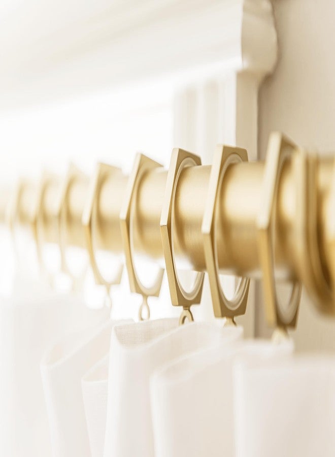 BlastHome® Luxury Curtain Rings - Premium Metal with Quiet, Smooth Nylon Inserts - Pinhooks and Clips Included - 1 1/2" Inside Diameter - 18 Rings for Two Standard Curtains - Brushed Gold - Image 5