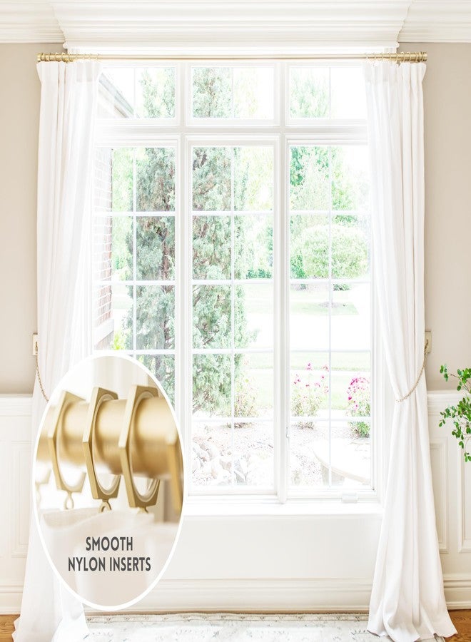 BlastHome® Luxury Curtain Rings - Premium Metal with Quiet, Smooth Nylon Inserts - Pinhooks and Clips Included - 1 1/2" Inside Diameter - 18 Rings for Two Standard Curtains - Brushed Gold - Image 2